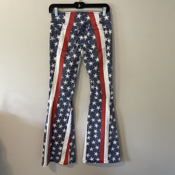 Free People We The Free Stars And Stripes Flare Jeans Sz 26. - Picture 10 of 16